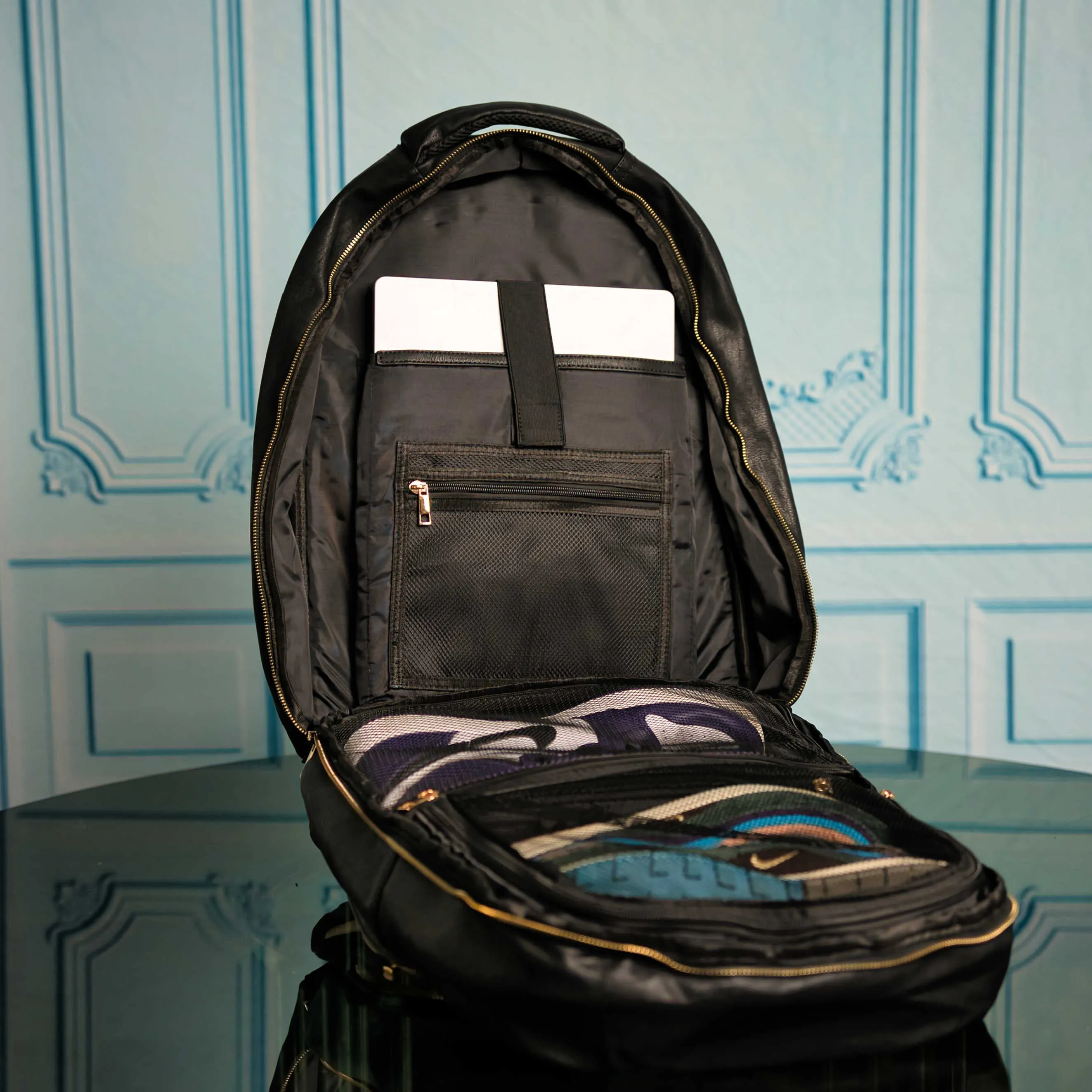 Black Tumbled Leather Daily Commuter Bag