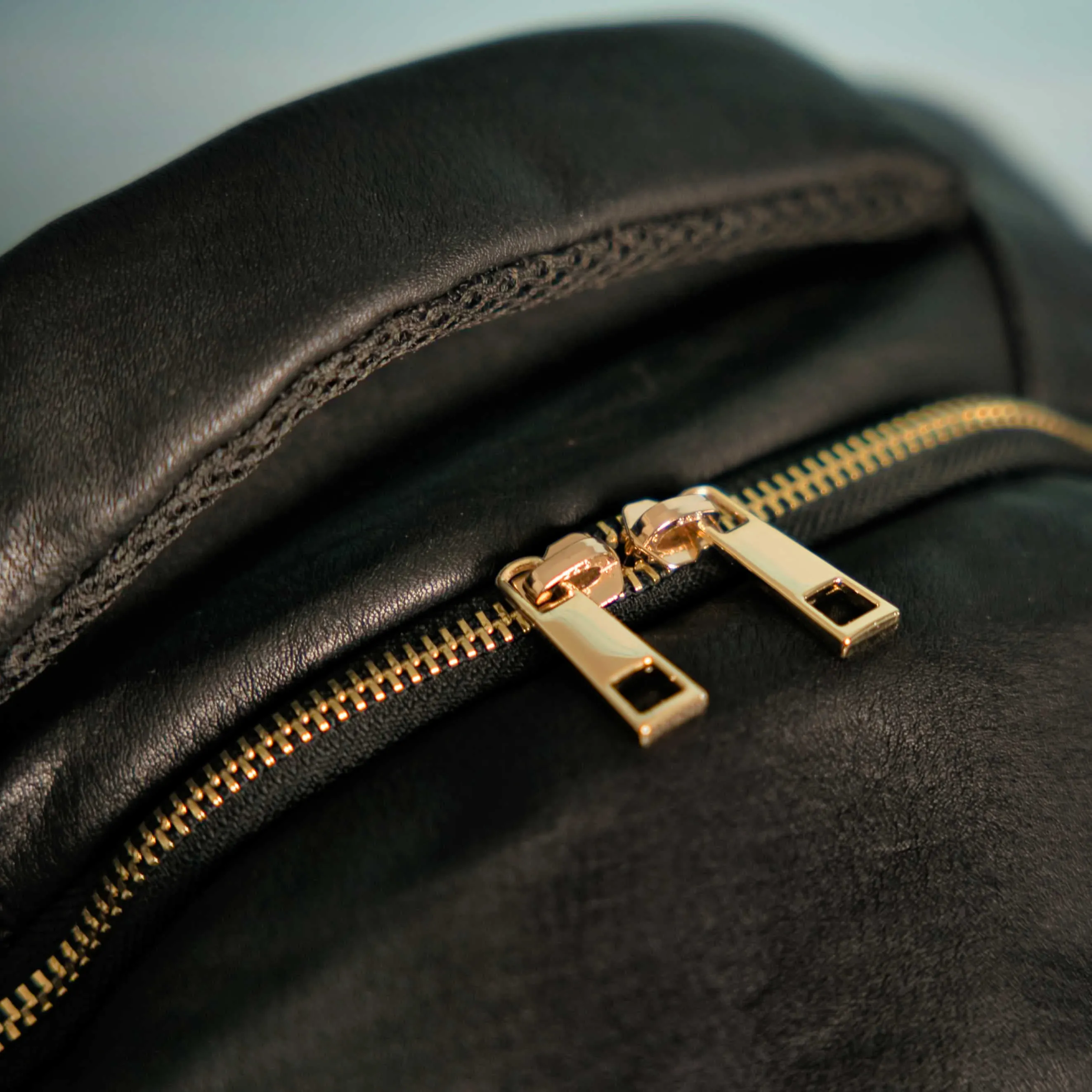 Black Tumbled Leather Daily Commuter Bag