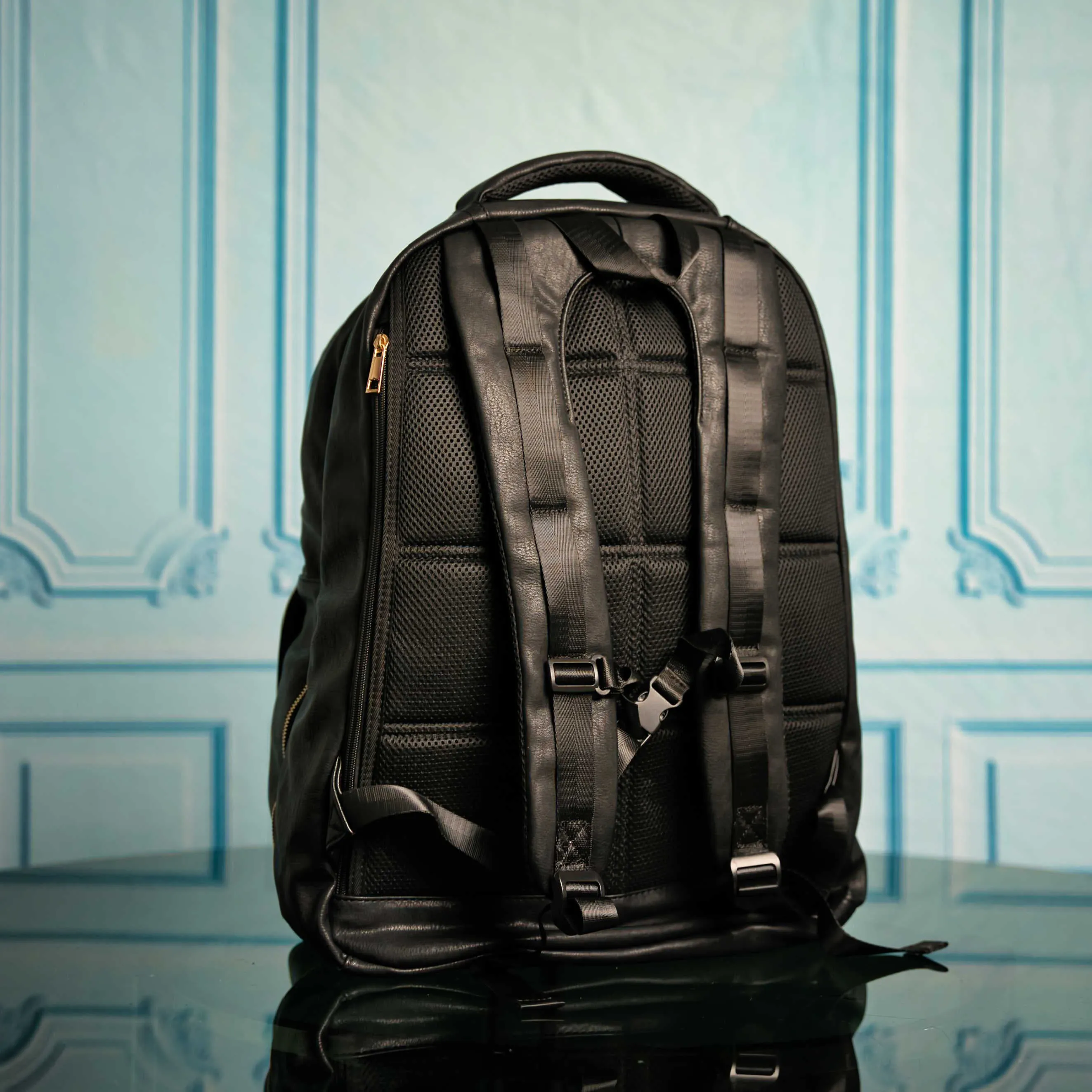 Black Tumbled Leather Daily Commuter Bag