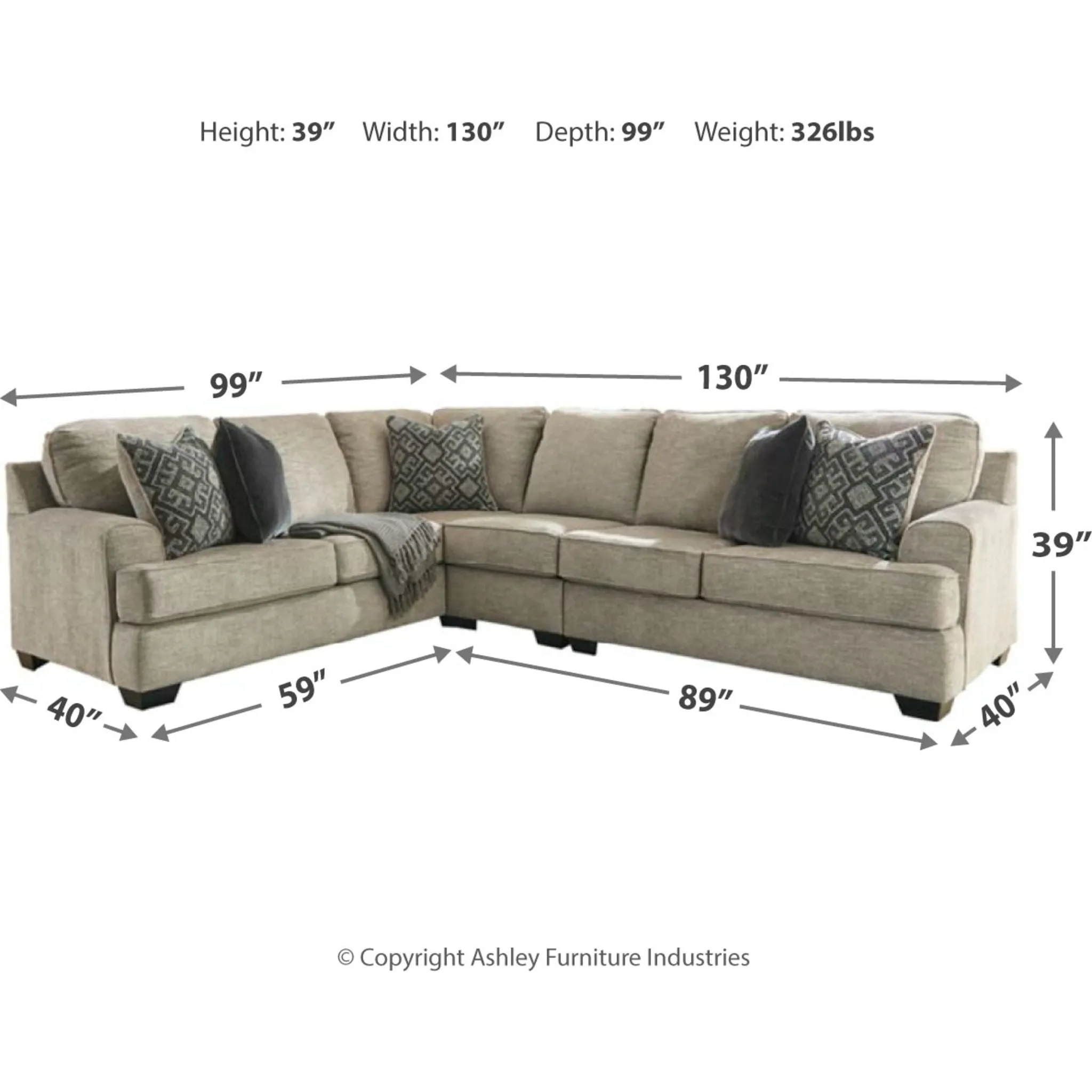 Bovarian 3 Piece Sectional