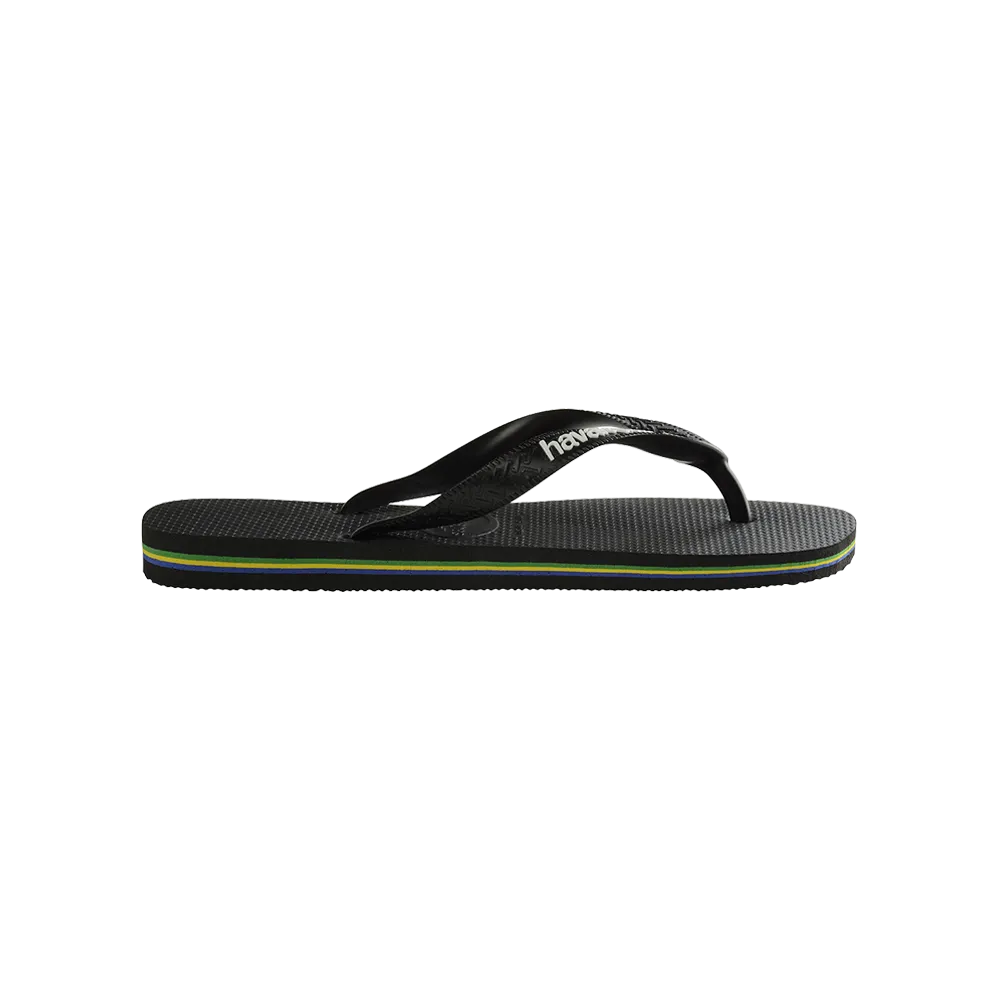 Brasil Logo Flip Flops By Havaianas, Black/Black