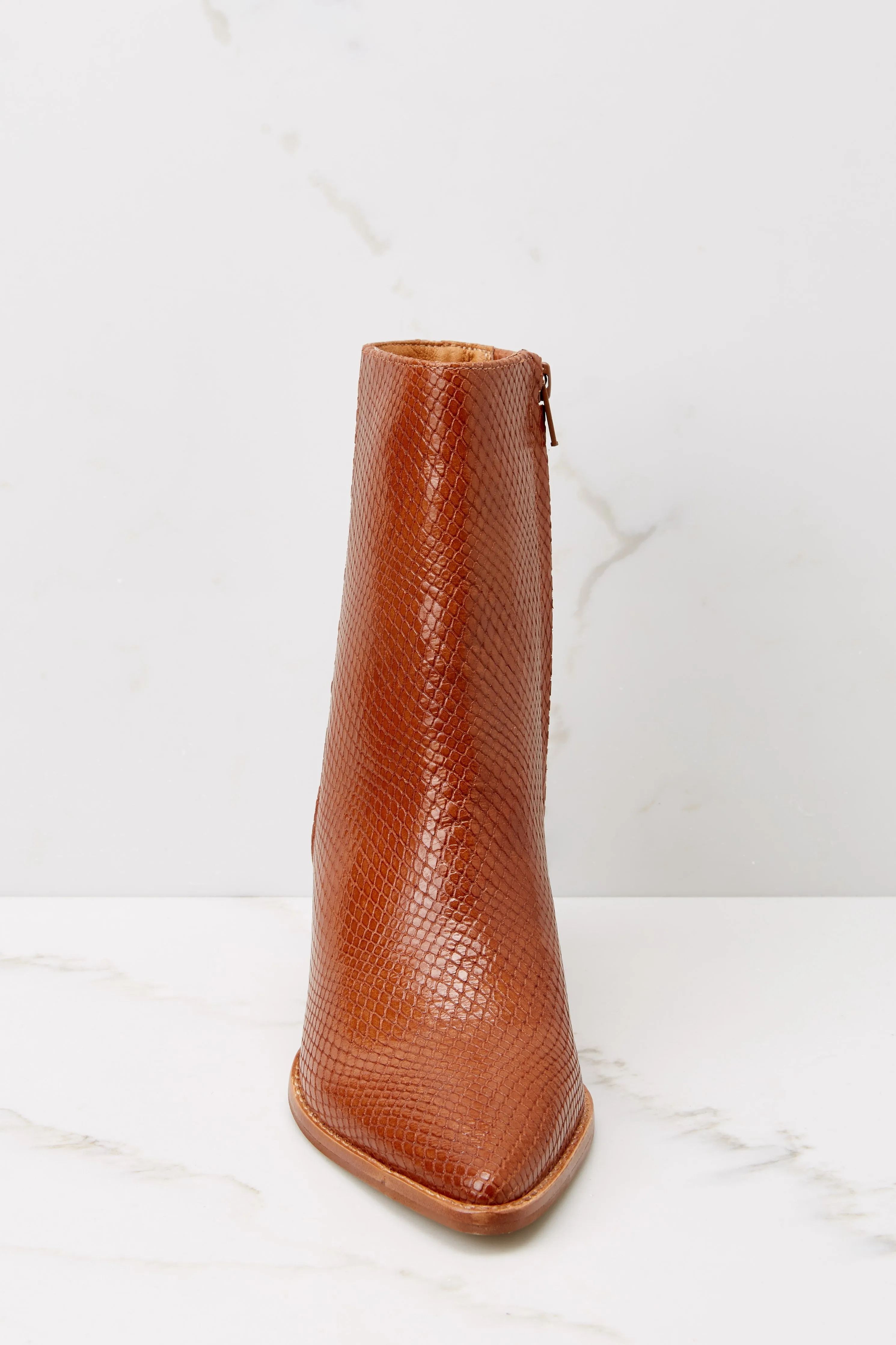 Caty Tobacco Snake Ankle Boots