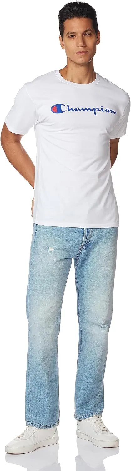 Champion Men's T-shirt, Cotton Midweight Men's Crewneck Tee,t-shirt for Men, Graphic Script