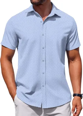 COOFANDY Men's Button Down Shirt Short Sleeve Casual Shirt for Men Summer Business Casual Dress Shirt