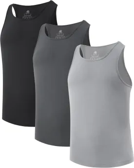 DAVID ARCHY Men's Tank Top Undershirt Micro Modal Undershirts Moisture-Wicking Tank A-Shirt for Men, 3-Pack