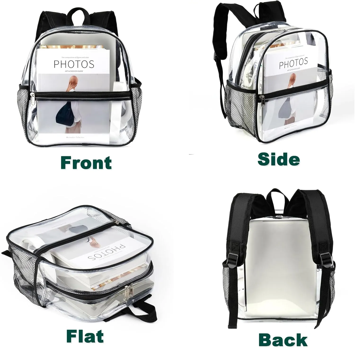 Keepcross 12x6x12 Clear Backpack for Stadium Events Clear Bag Stadium Backpack Mini Small for Sports Events Concerts Festivals Games, Women Men