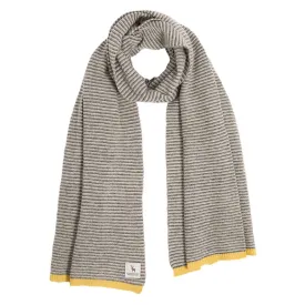 Lambswool Fine Stripe Scarf - Grey