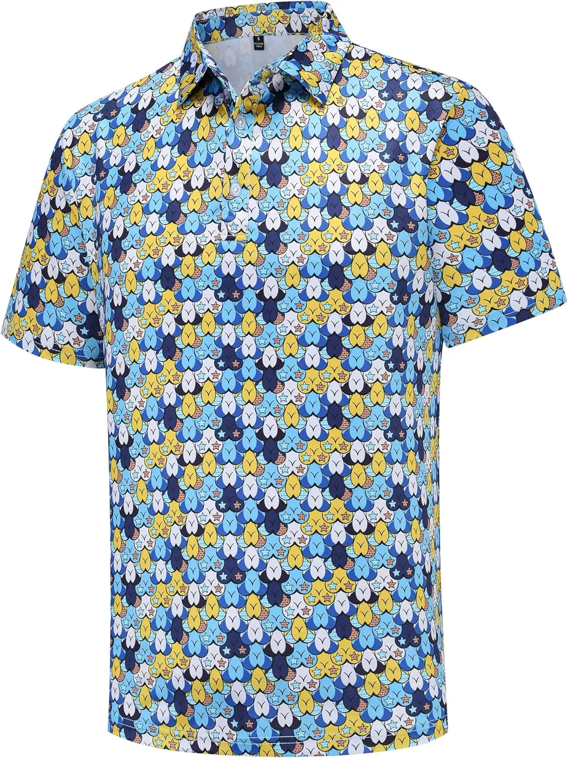 Mens Golf Polo Shirts Short Sleeve Moisture Wicking Dry Fit Performance Casual Funny Golf Polo Shirts for Men
