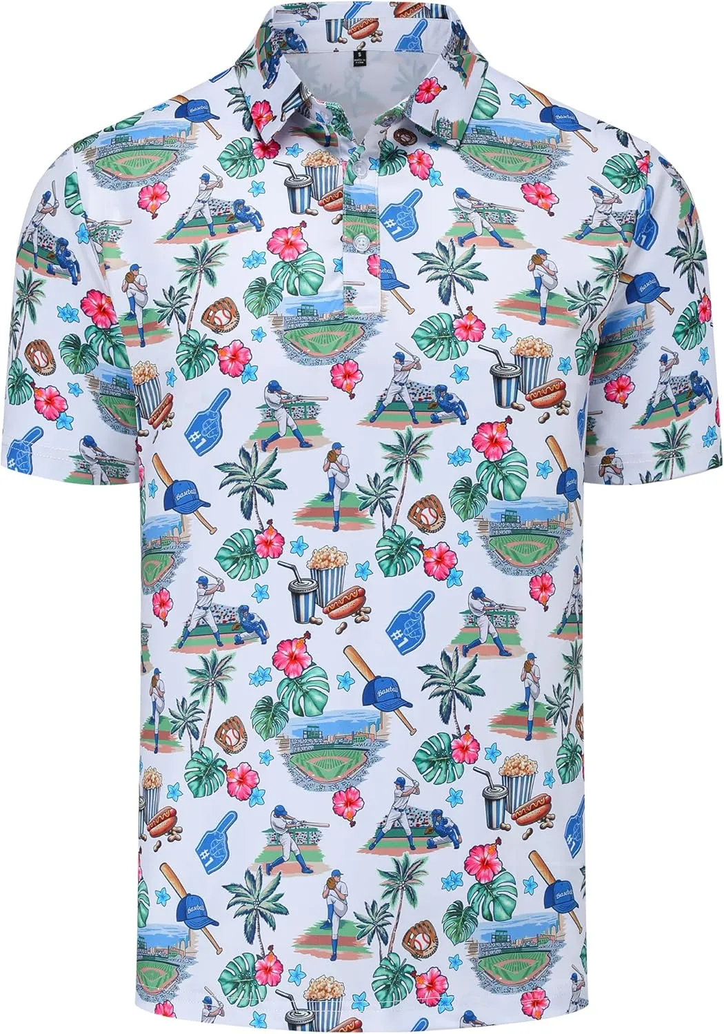 Mens Golf Polo Shirts Short Sleeve Moisture Wicking Dry Fit Performance Casual Funny Golf Polo Shirts for Men