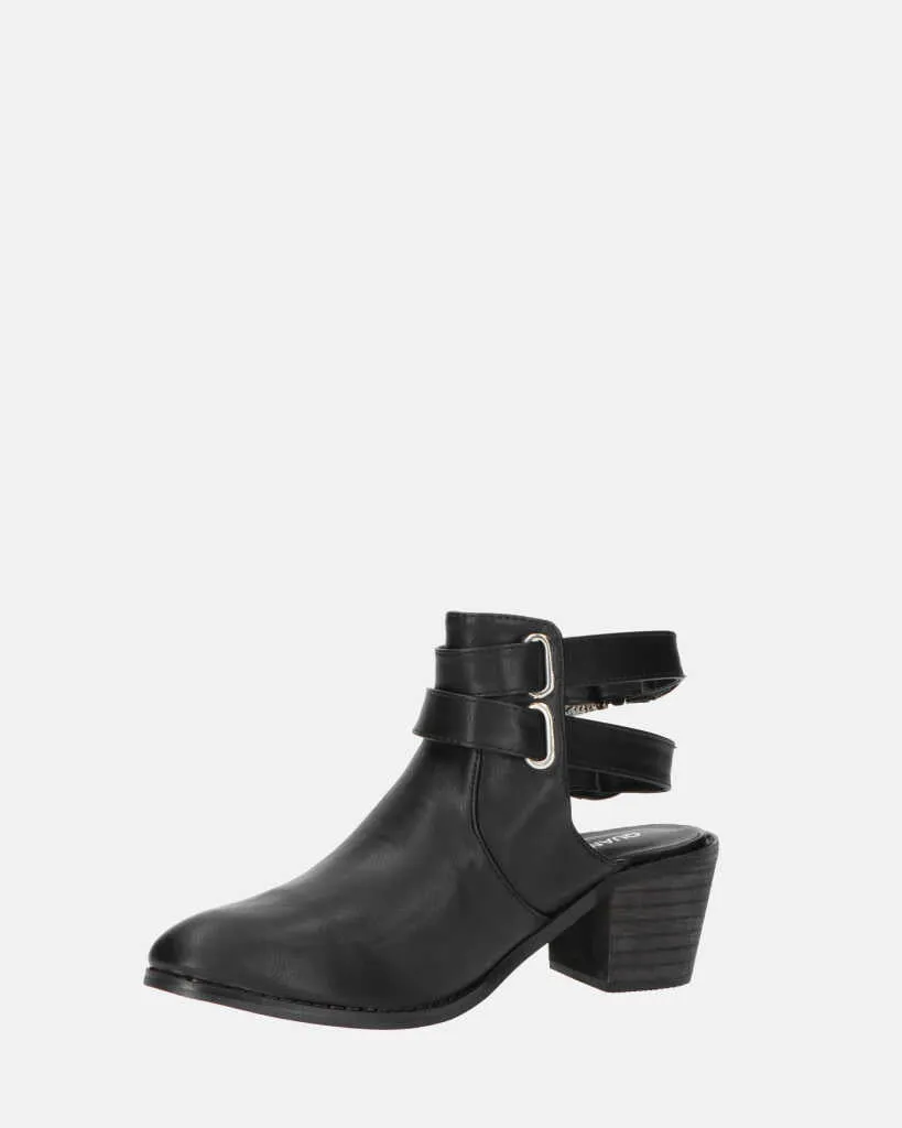 NELL - scarpa con tacco e fibbie in nero