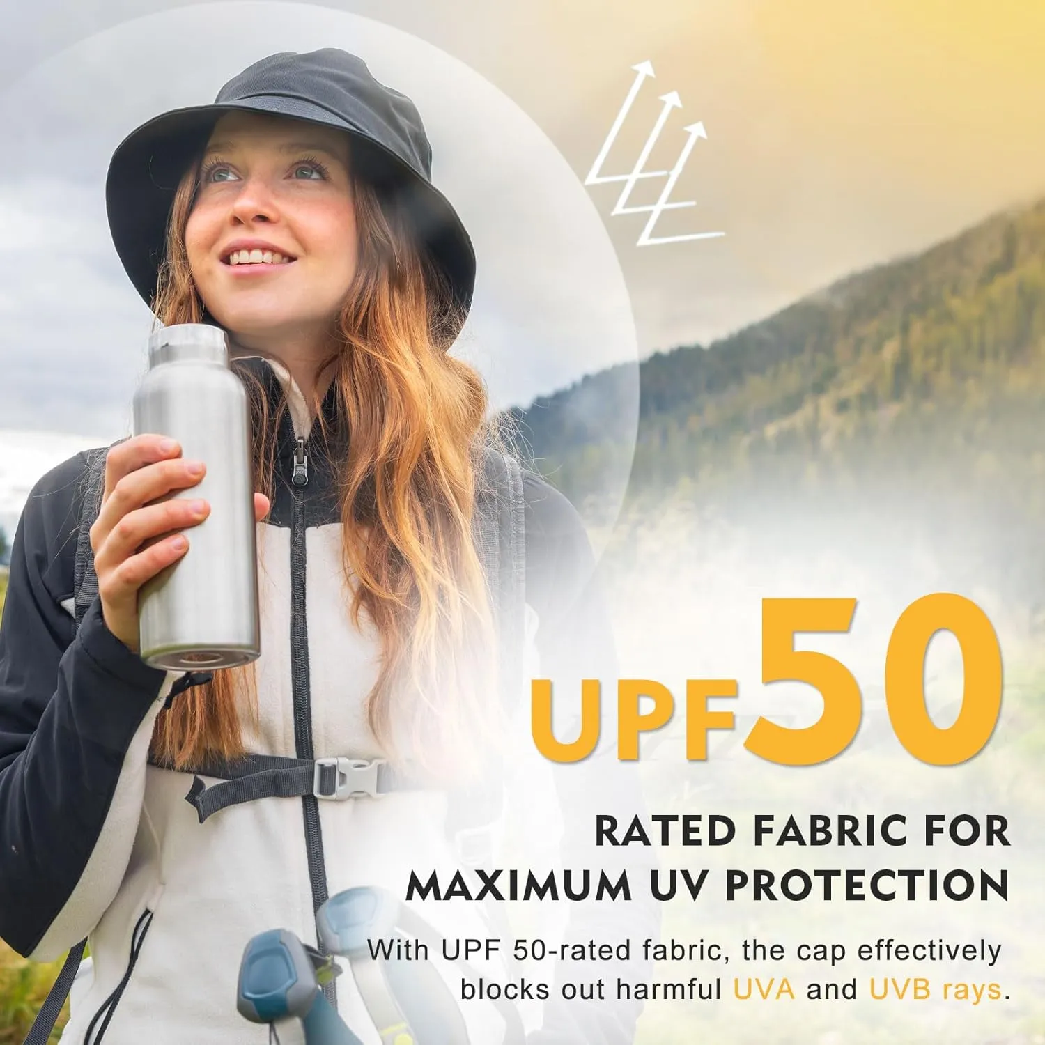 TOP-EX Ponytail S M L XL UPF50  Sun UV Protection Packable Bucket Hats for Women Hiking Fishing