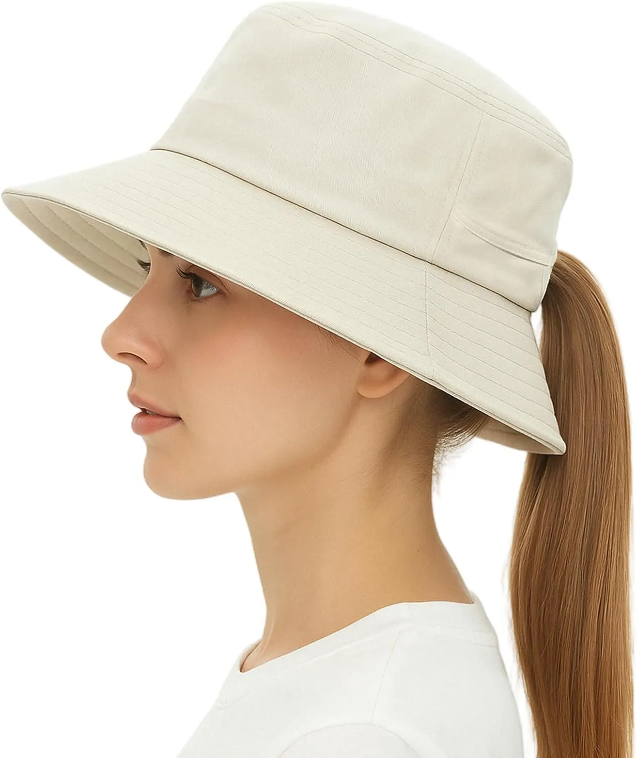 TOP-EX Ponytail S M L XL UPF50  Sun UV Protection Packable Bucket Hats for Women Hiking Fishing