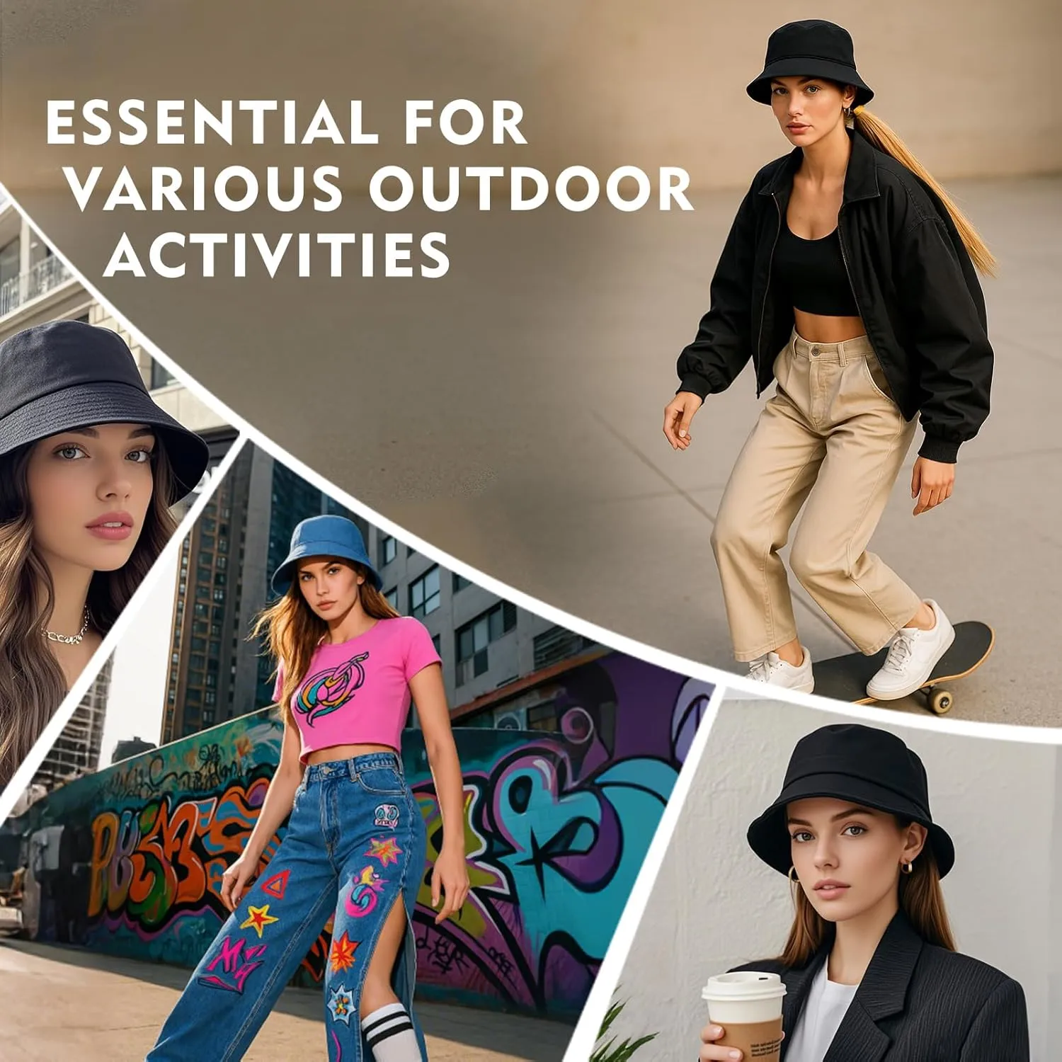 TOP-EX Ponytail S M L XL UPF50  Sun UV Protection Packable Bucket Hats for Women Hiking Fishing