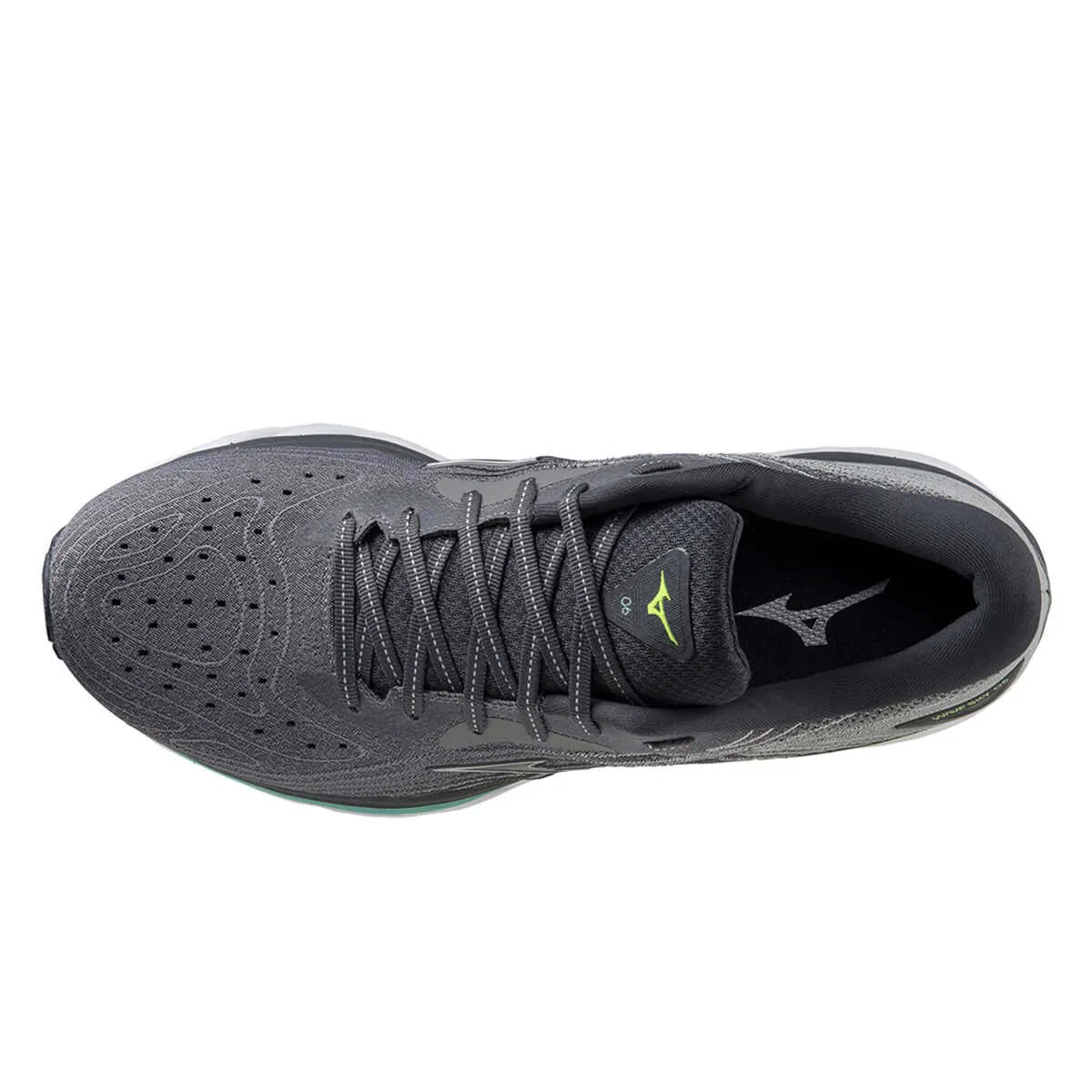 Mens Wave Sky 6 Running Shoes in Quiet Shade/Silver/Neo Lime
