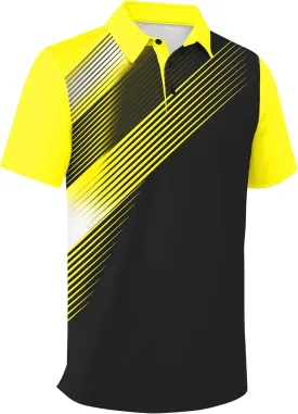 ZITY Men's Golf Shirts Short Sleeve Moisture Wicking Performance Print Patterns Casual Collared Golf Polo Shirt for Men